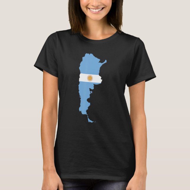 Argentina flag in Argentina outline Argentina T-Shirt (Vorderseite)