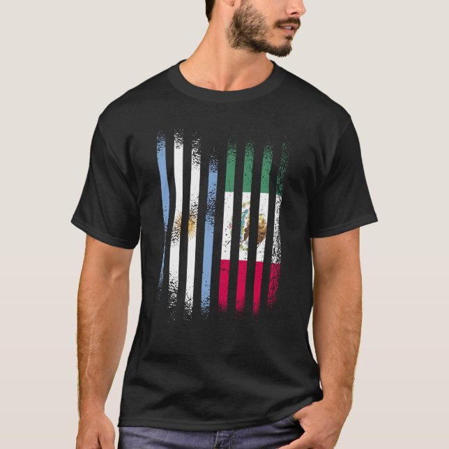 Argentina Flag Mexico Grown Country Flags Stripes T-Shirt (Vorderseite)