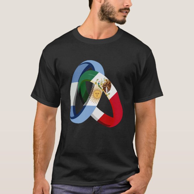 Argentina Flag Mexico Grown Ring Marriage Wedding T-Shirt (Vorderseite)