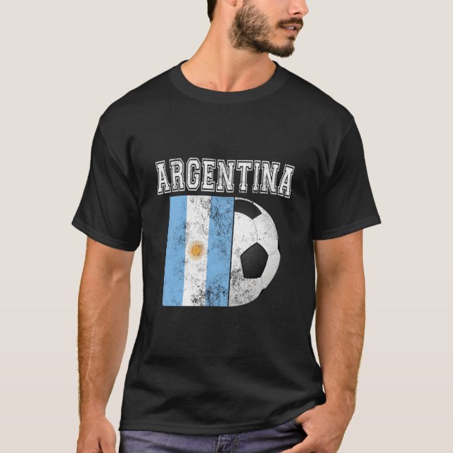 Argentina Flag Soccer Futbol Football T-Shirt (Vorderseite)