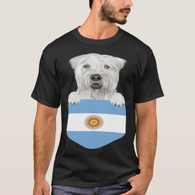 Argentina Flag Soft Coated Wheaten Terrier Dog In  T-Shirt (Vorderseite)