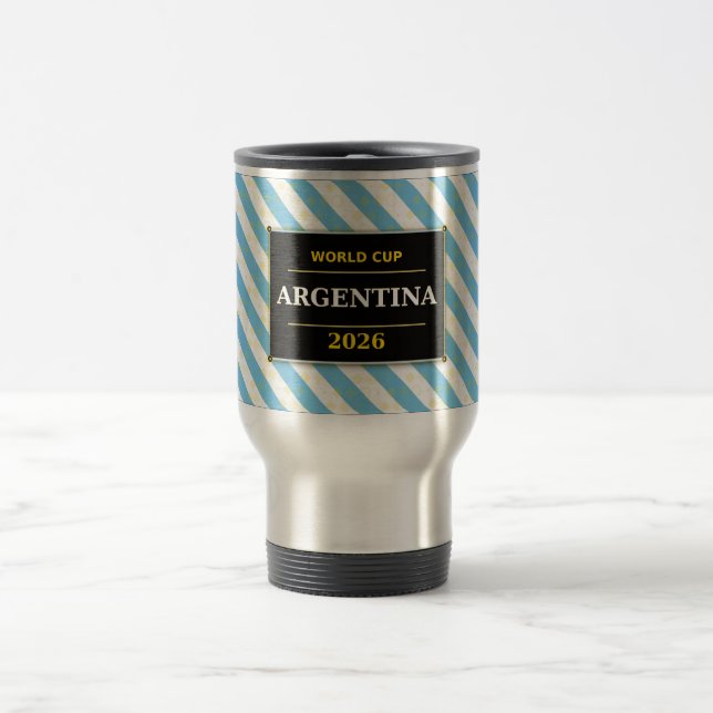 Argentina Football Fan Flag Colors Stripe Pattern  Reisebecher (Mittel)
