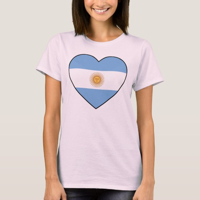 Argentina Heart Flag Soccer T-Shirt (Vorderseite)