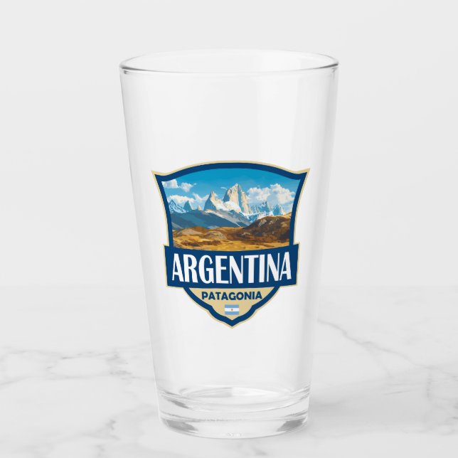 Argentina Illustration Retro Badge Glas (Vorderseite)