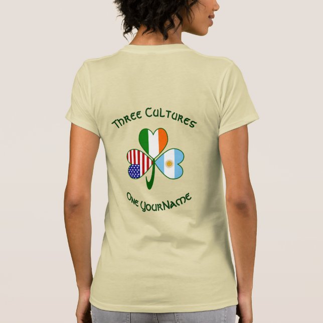 Argentina Ireland USA Shamrock Personalize Women's T-Shirt (Rückseite)