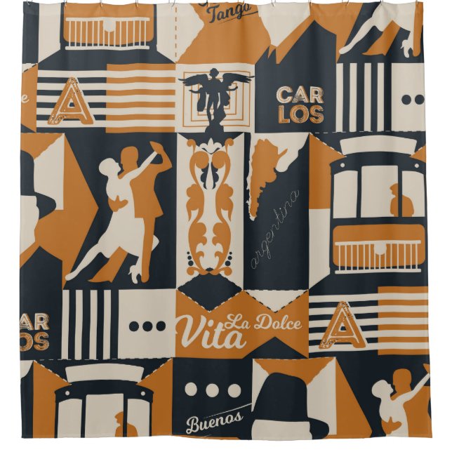 Argentina Muster nahtlose Design-Abbildung Duschvorhang (Vorderseite)