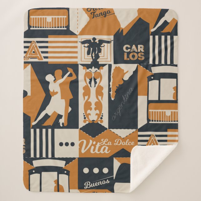 Argentina Muster nahtlose Design-Abbildung Sherpadecke (Vorderseite)