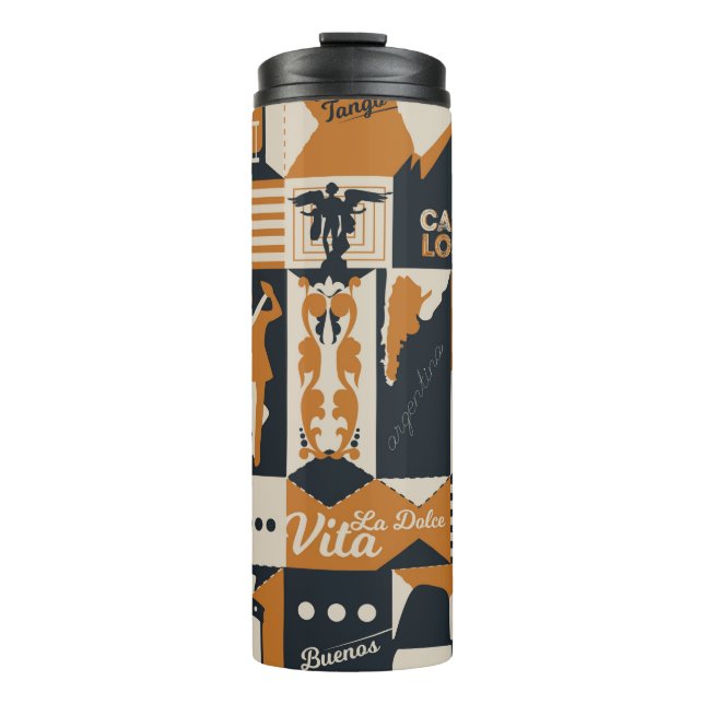 Argentina Muster nahtlose Design-Abbildung Thermosbecher (Vorderseite)