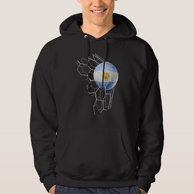 Argentina Soccer Team Fan Argentine Flag Patriotic Hoodie (Vorderseite)