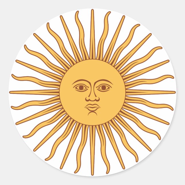 Argentina Sol de Mayo Runder Aufkleber (Vorderseite)