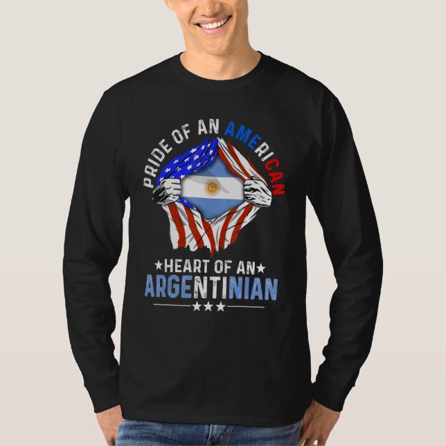 Argentinian American America Pride Foreign Argenti T-Shirt (Vorderseite)