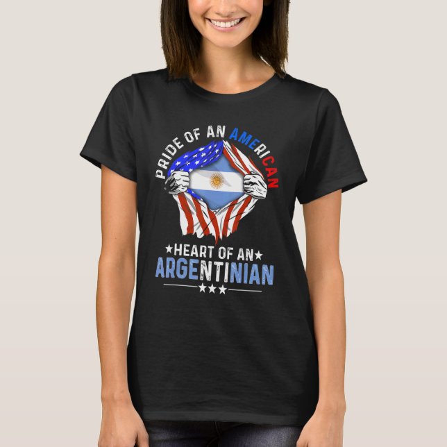 Argentinian American America Pride Foreign Argenti T-Shirt (Vorderseite)