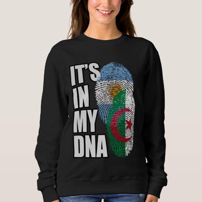 Argentinian And Algerian Mix DNA Flag Heritage Sweatshirt (Vorderseite)