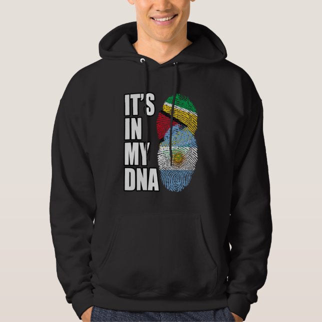Argentinian And Guyanese Mix DNA Flag Heritage Hoodie (Vorderseite)