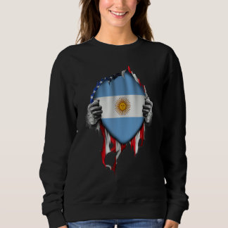 Argentinian Blood Inside Me  Argentina Flag Sweatshirt