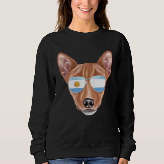 Argentinian Flag Basenji Dog Argentina Pocket Sweatshirt (Vorderseite)