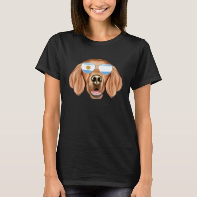 Argentinian Flag Irish Setter Dog Argentina Pocket T-Shirt (Vorderseite)