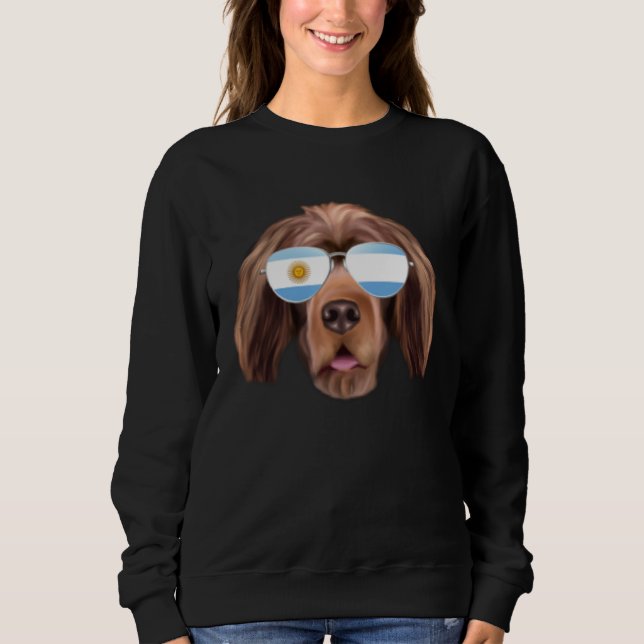 Argentinian Flag Sussex Spaniel Dog Argentina Pock Sweatshirt (Vorderseite)