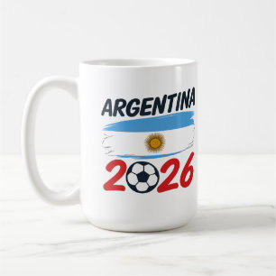 Argentinien 2026 Fußballfan-Design Flaggenfarben Kaffeetasse