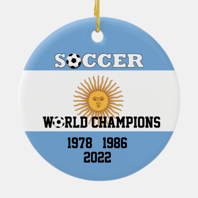 Argentinien 3 Mal Fußball Champs Ornament (Hinten)