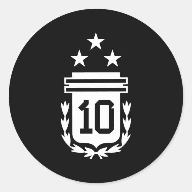 Argentinien 3 Sterne Argentinische Flagge Drei Ste Runder Aufkleber (Vorderseite)