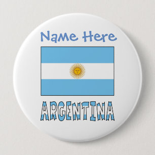 Argentinien Argentinische Flagge Blau Personalisie Button