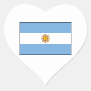 Argentinien - Argentinische Flagge Herz-Aufkleber