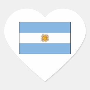 Argentinien - argentinische Flagge Herz-Aufkleber