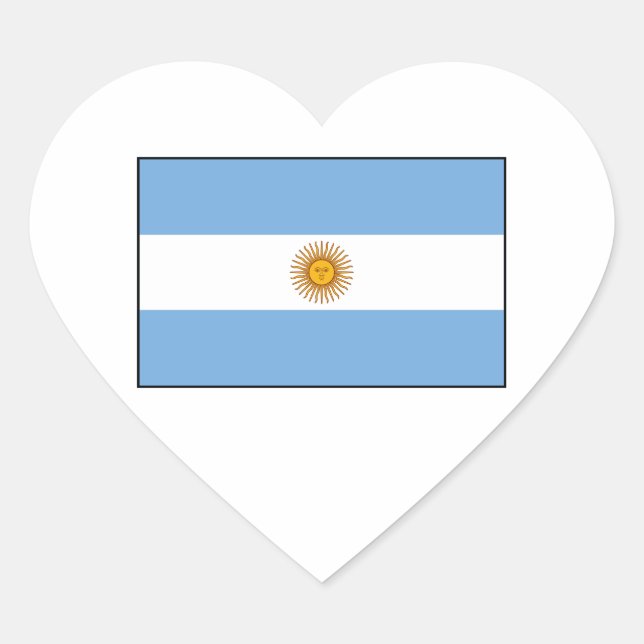 Argentinien - argentinische Flagge Herz-Aufkleber (Vorderseite)