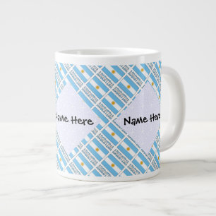 Argentinien Argentinische Flagge Kacheln Personali Jumbo-Tasse
