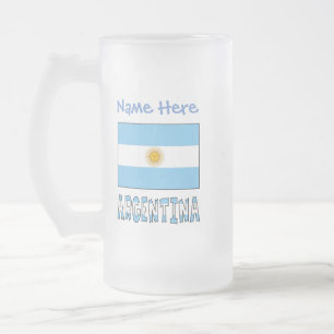 Argentinien Argentinische Flagge Personalisierter Mattglas Bierglas