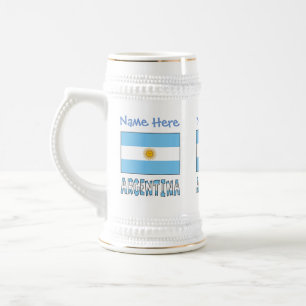 Argentinien Argentinische Flagge Personalisierung Bierglas