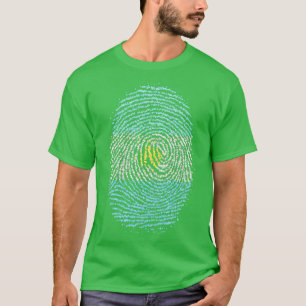 Argentinien Argentinischer Fingerabdruck Flagge T-Shirt