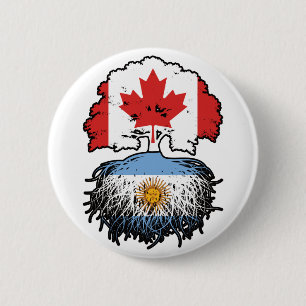 Argentinien Argentinischer Kanadier Tree Roots Button
