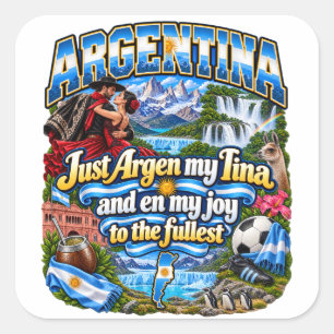 Argentinien-Aufkleber Quadratischer Aufkleber