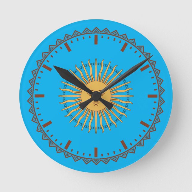 Argentinien Blauer Stolz Runde Wanduhr (Vorderseite)