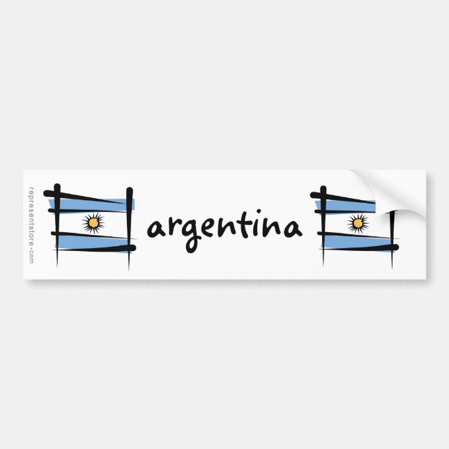 Argentinien-Bürsten-Flagge Autoaufkleber (Vorne)