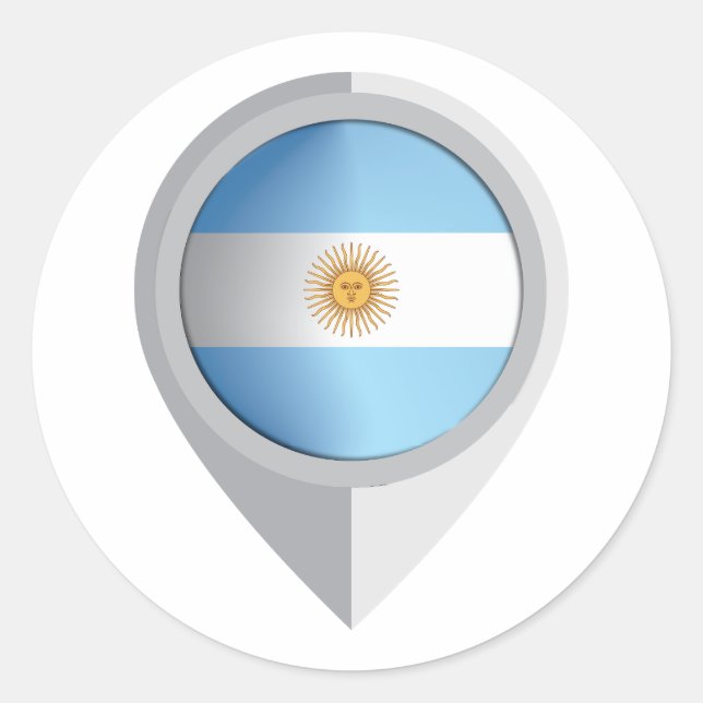 Argentinien Button Location Flag Runder Aufkleber (Vorderseite)