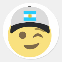 Argentinien Emoji Baseball Hat Runder Aufkleber