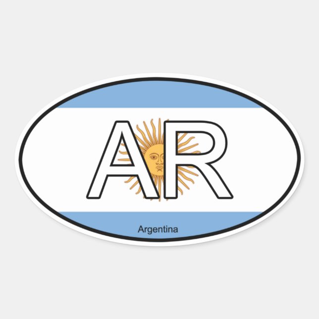 Argentinien-Euro-Sticker Ovaler Aufkleber (Vorderseite)