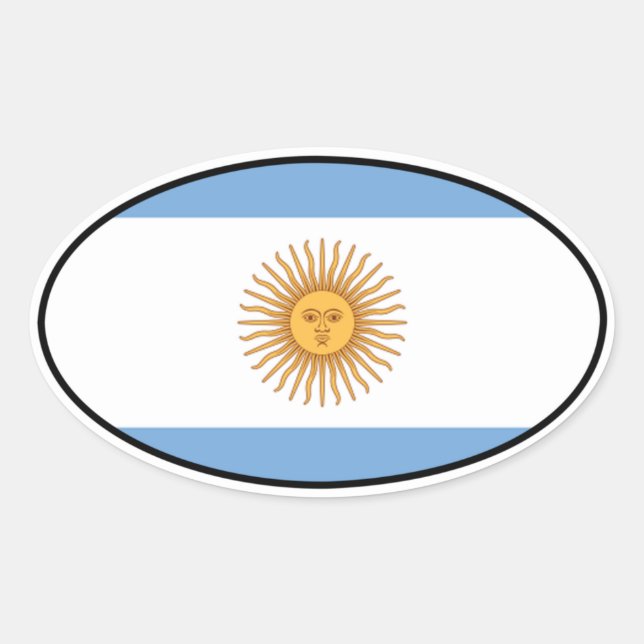 Argentinien-Euro-Sticker Ovaler Aufkleber (Vorderseite)