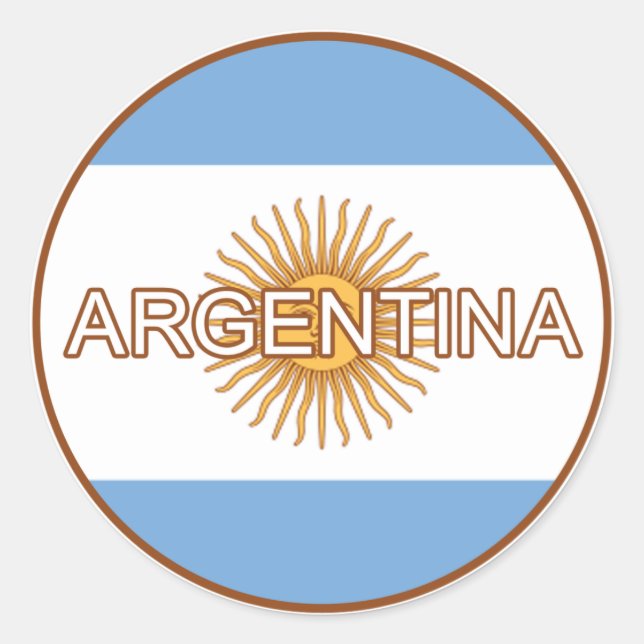 Argentinien-Euro-Sticker Runder Aufkleber (Vorderseite)