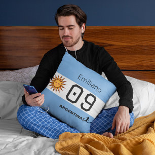 Argentinien Fahne Personalisierter Fußballfan Kissen