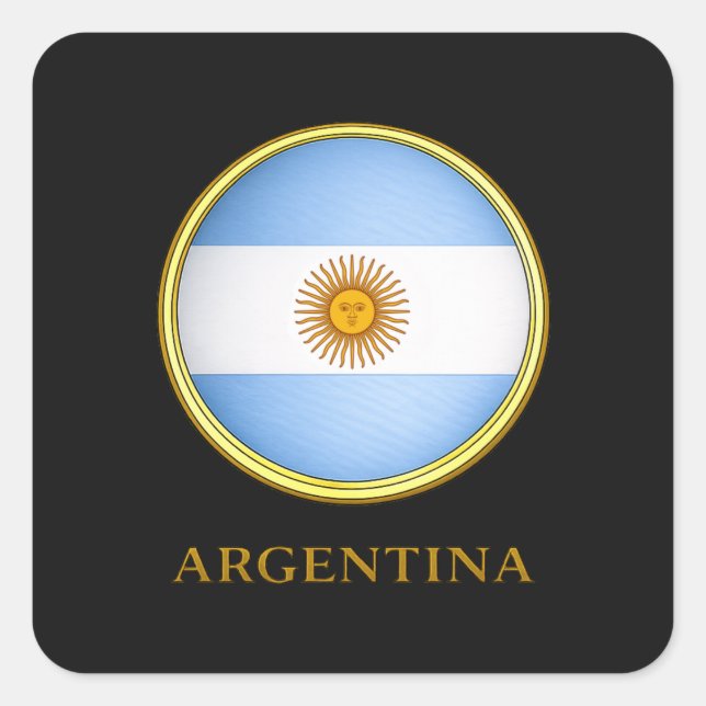 Argentinien - Flagge Argentiniens Quadratischer Aufkleber (Vorderseite)