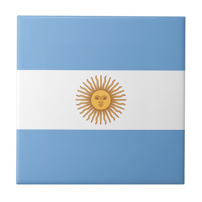 Argentinien-Flagge Fliese (Vorderseite)