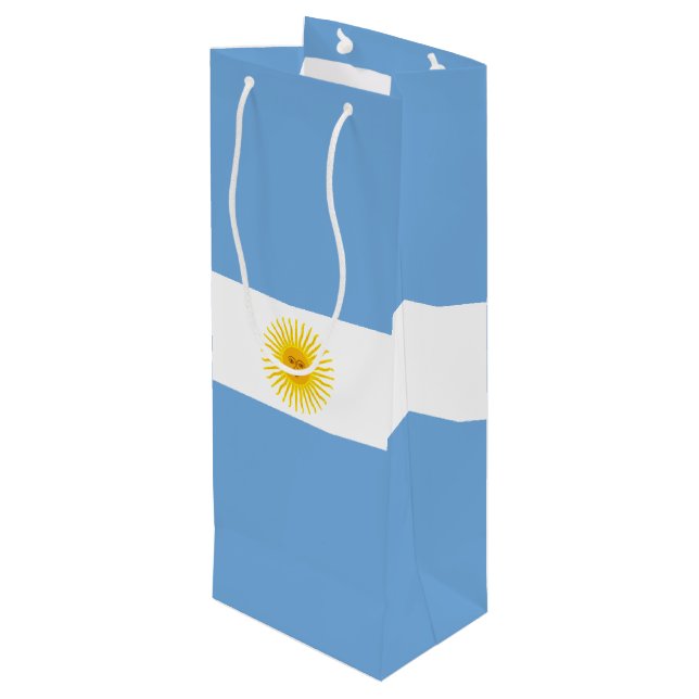 Argentinien-Flagge Geschenktüte Für Weinflaschen (Rückseite Schrägansicht)