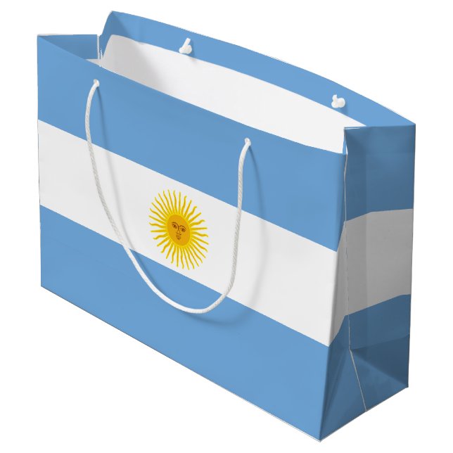 Argentinien-Flagge Große Geschenktüte (Rückseite Schrägansicht)
