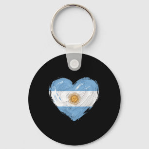Argentinien-Flagge Herz Fußball Fan Schlüsselanhänger