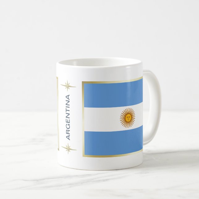 Argentinien-Flagge + Karten-Tasse Kaffeetasse (VorderseiteRechts)