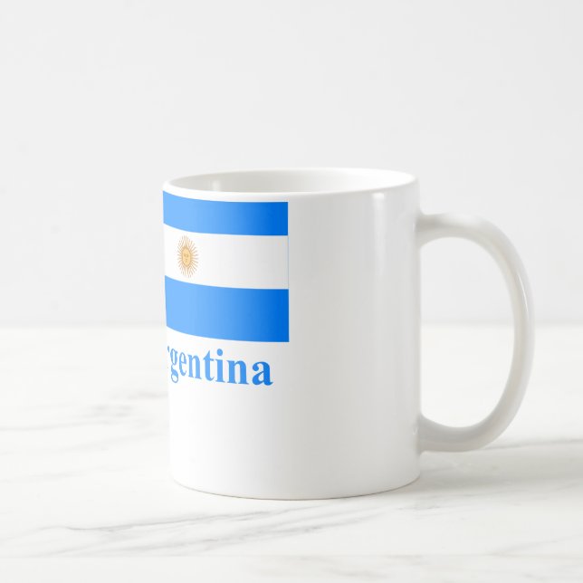 Argentinien-Flagge mit Namen Kaffeetasse (Rechts)